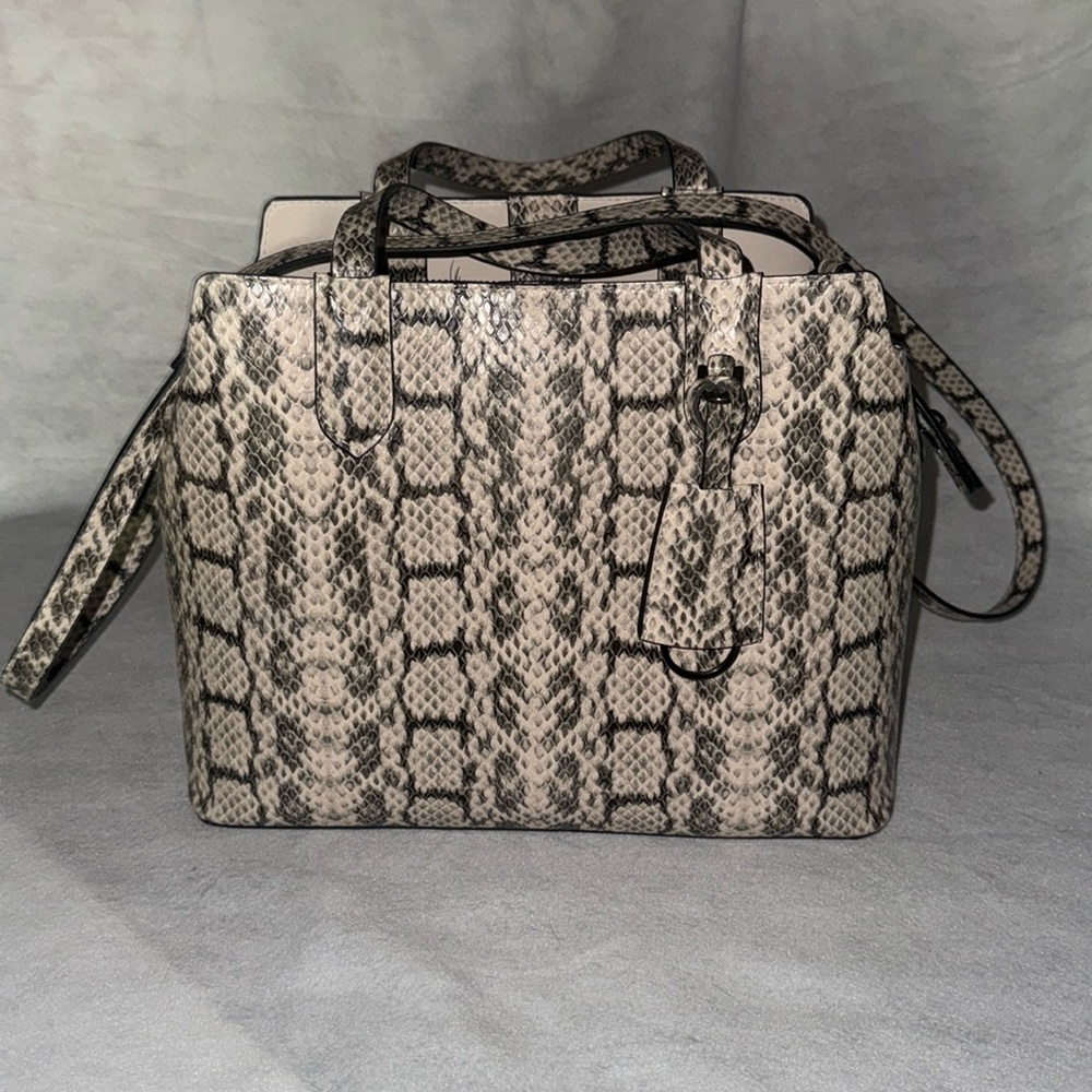 Snake print purse with crossbody strap